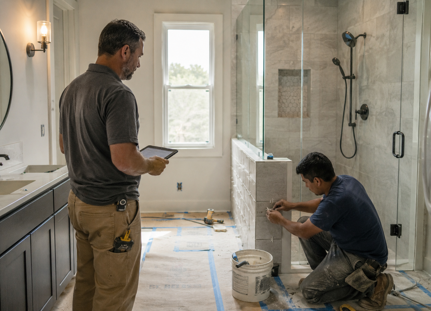 Project management and bathroom construction